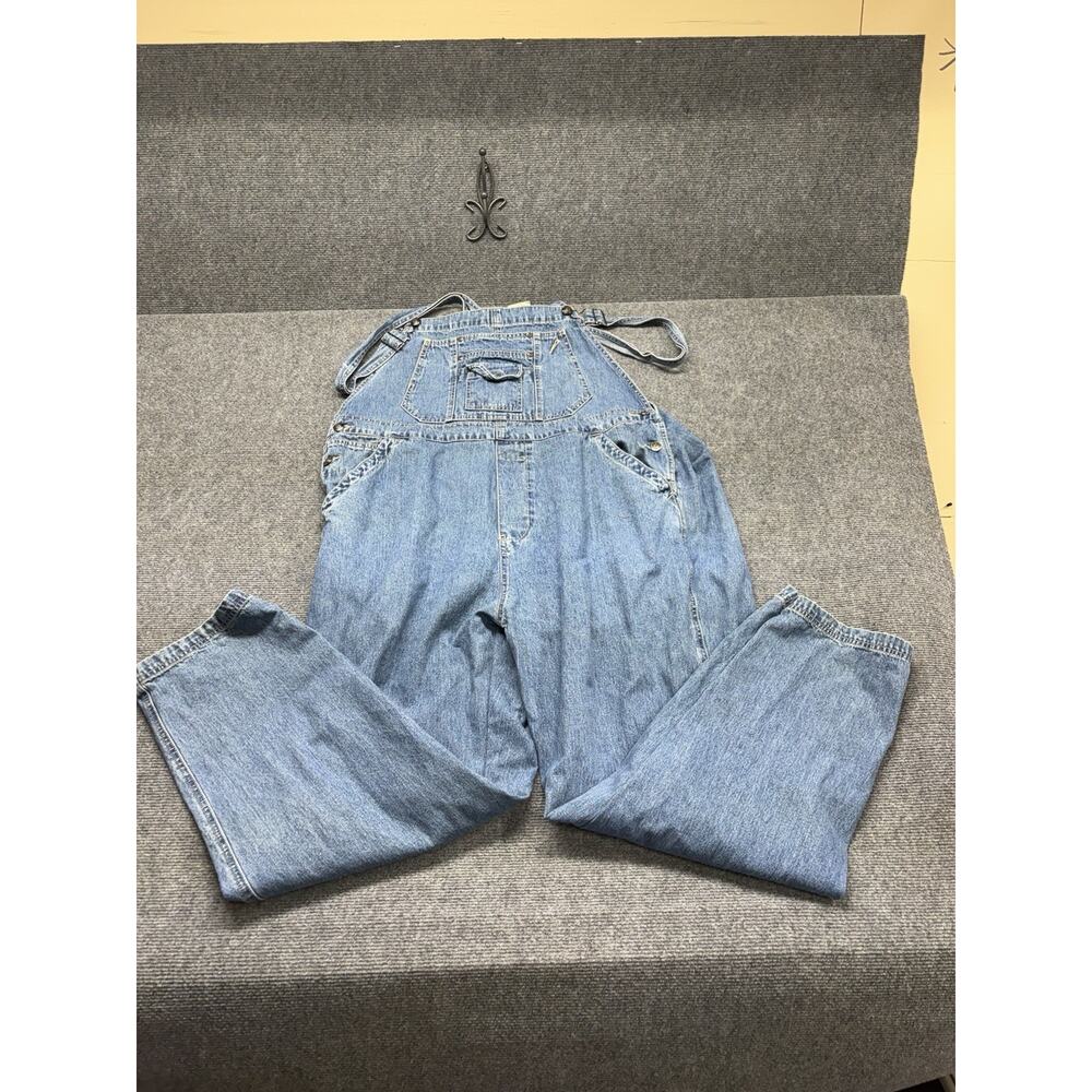 Y2K St Johns Bay Denim Overalls Women’s Size 22 Blue Straight Leg